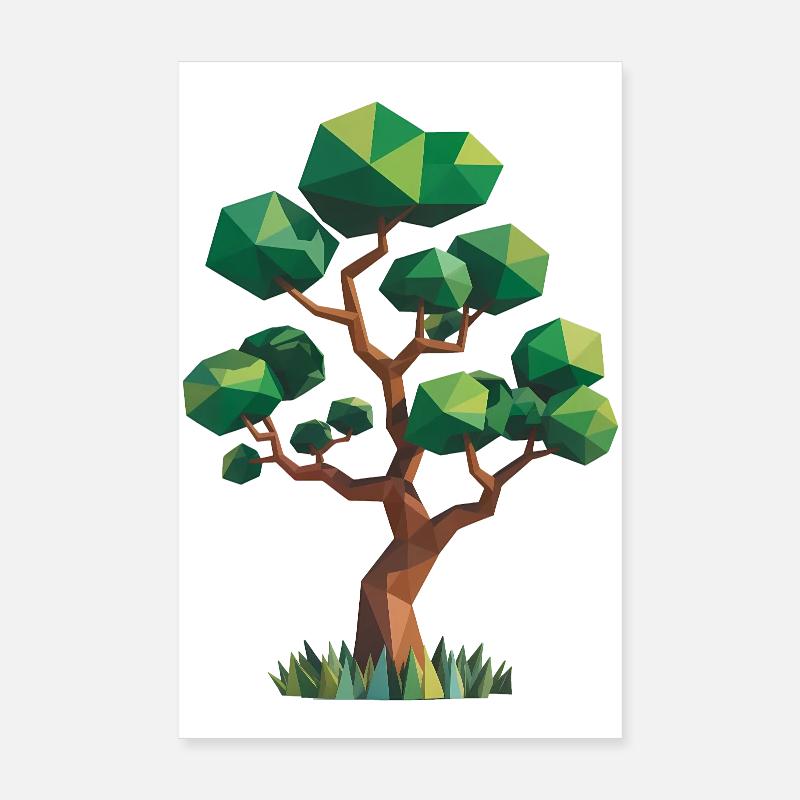 Arbre - Cool Low Poly Logo Poster 20 x 30 cm