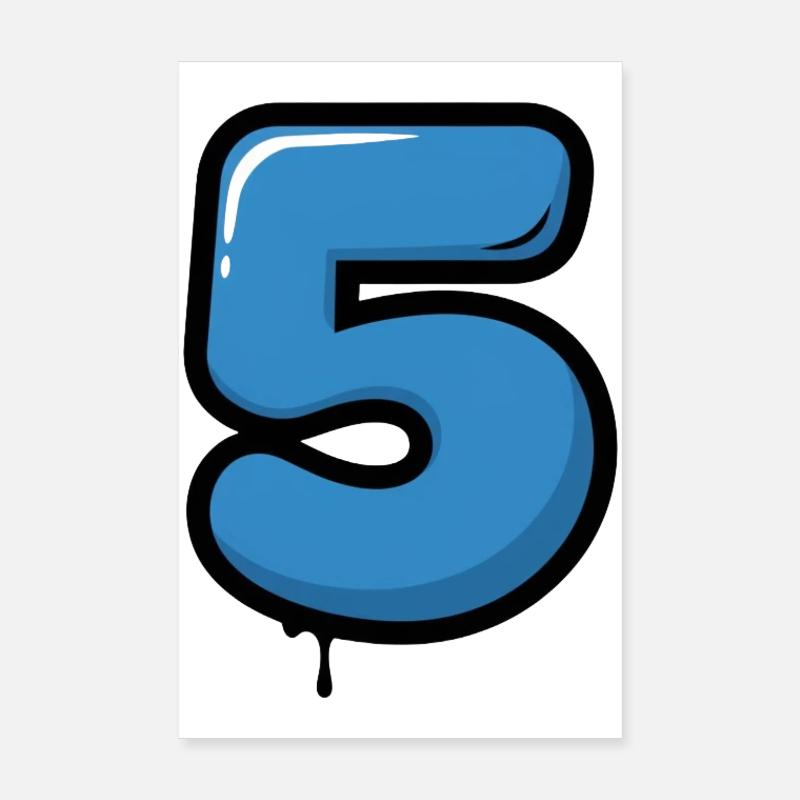 Blue Drop-5 Balloon Poster 8" x 12" (20x30 cm)