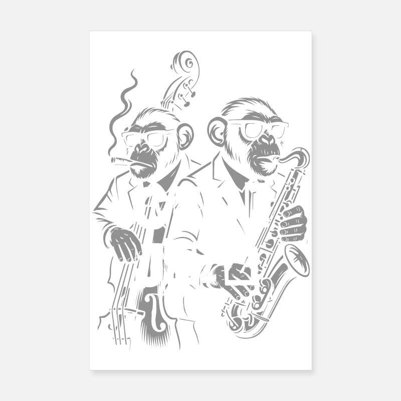 Graffiti Jazz Affen Poster 20x30 cm