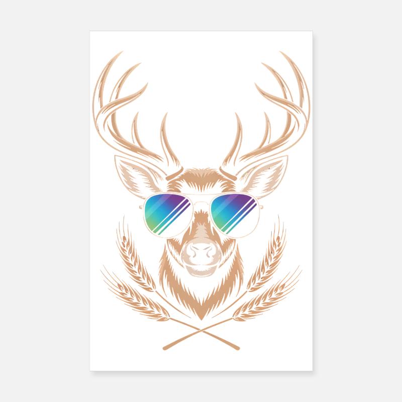 Hirsch mit Geweih Poster 20x30 cm