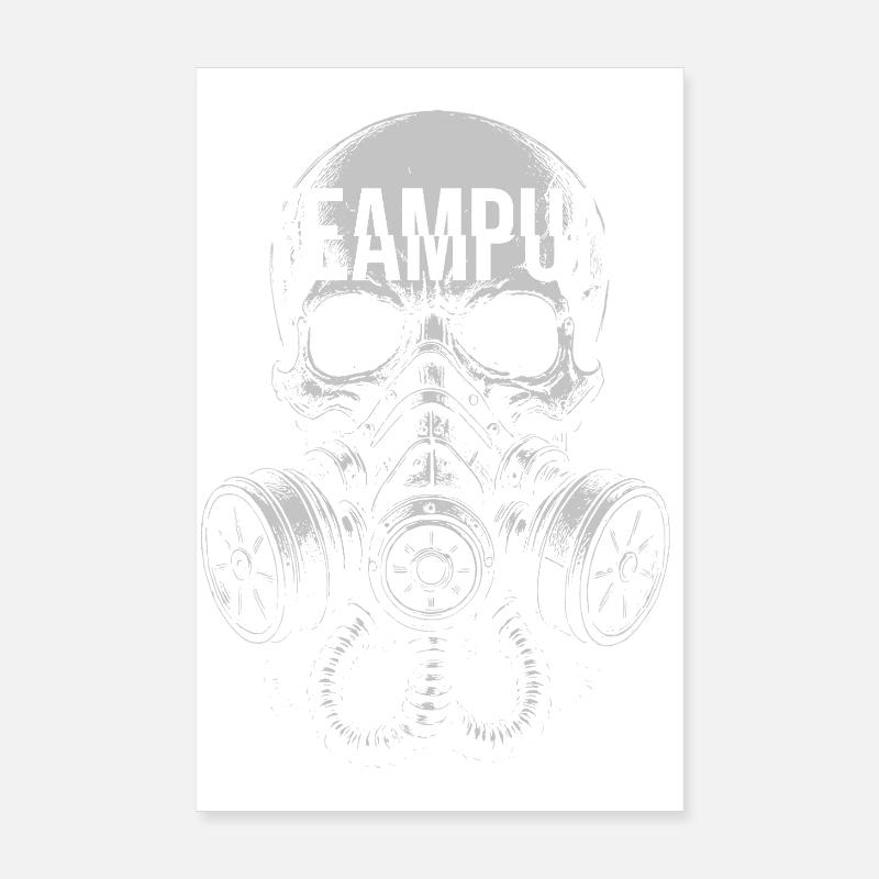 Steampunk-Gasmaskenschädel Poster 20x30 cm