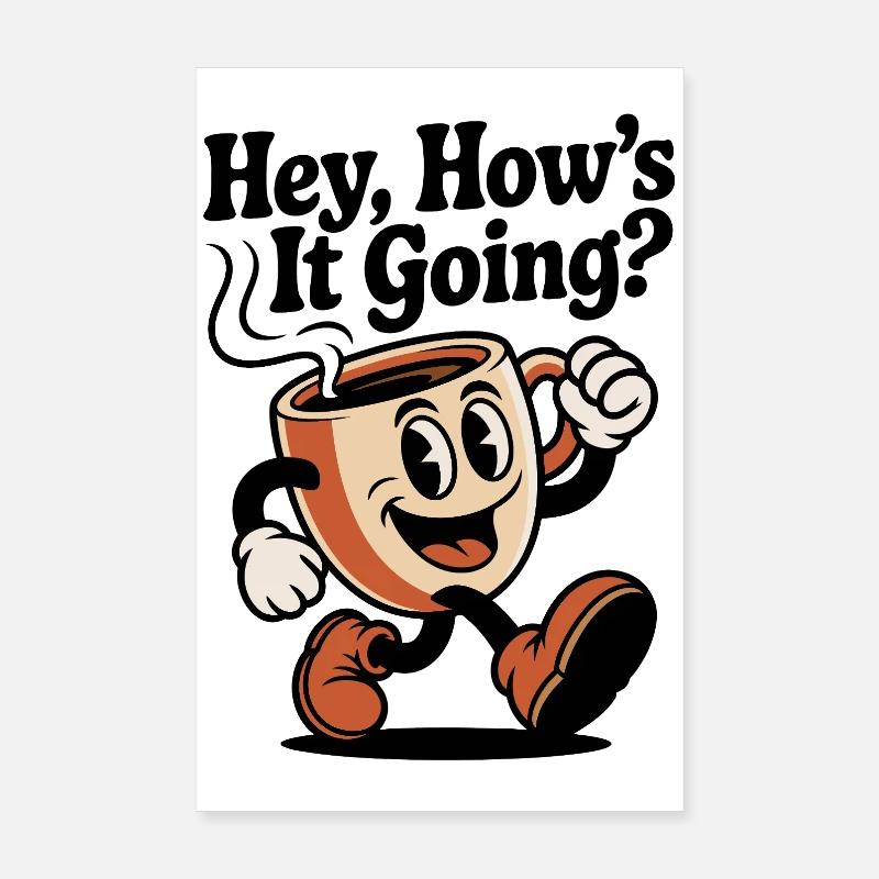 Mascotte de la tasse de café courante Poster 20 x 30 cm