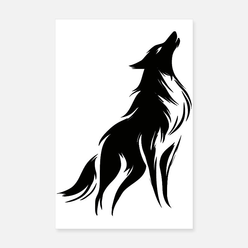 Starker und freier Wolf, Symbol des Charakters Poster 20x30 cm