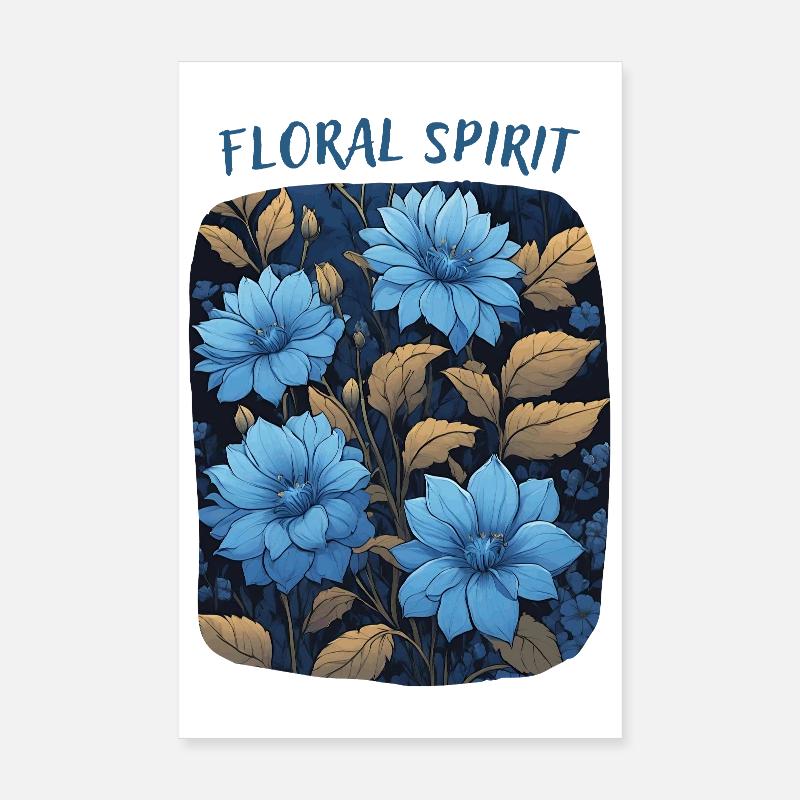 Fleurs Bleues Poster 20 x 30 cm