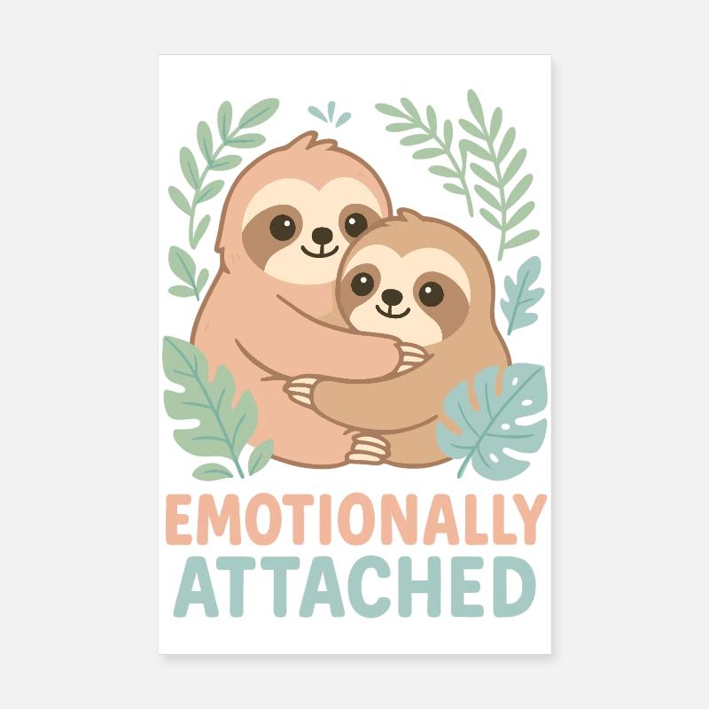 Faultier Pärchen – Süßes Design mit Emotion Poster 20x30 cm