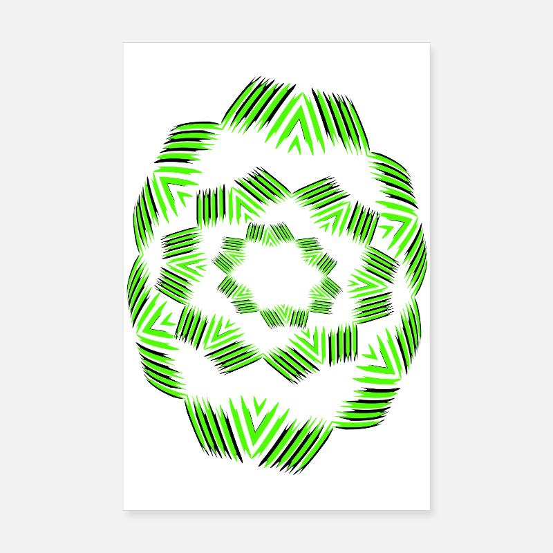 Neon Mandala Fächer Muster Poster 20x30 cm