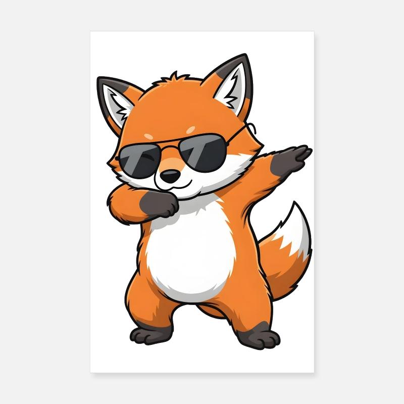 Dab Fox Poster 20 x 30 cm