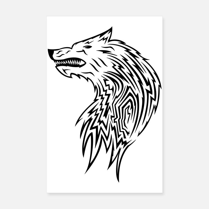 wolf_tribal Poster 20x30 cm