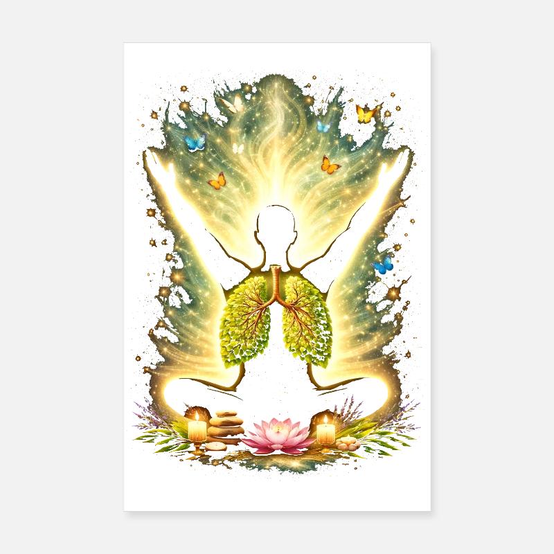 Meditation Breathing Nature Lung Design Poster 8" x 12" (20x30 cm)