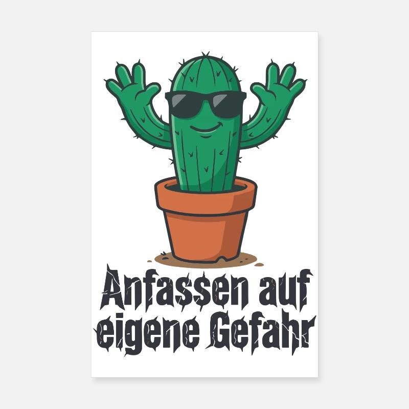Avertissement pour les lunettes de soleil cactus ! Poster 20 x 30 cm