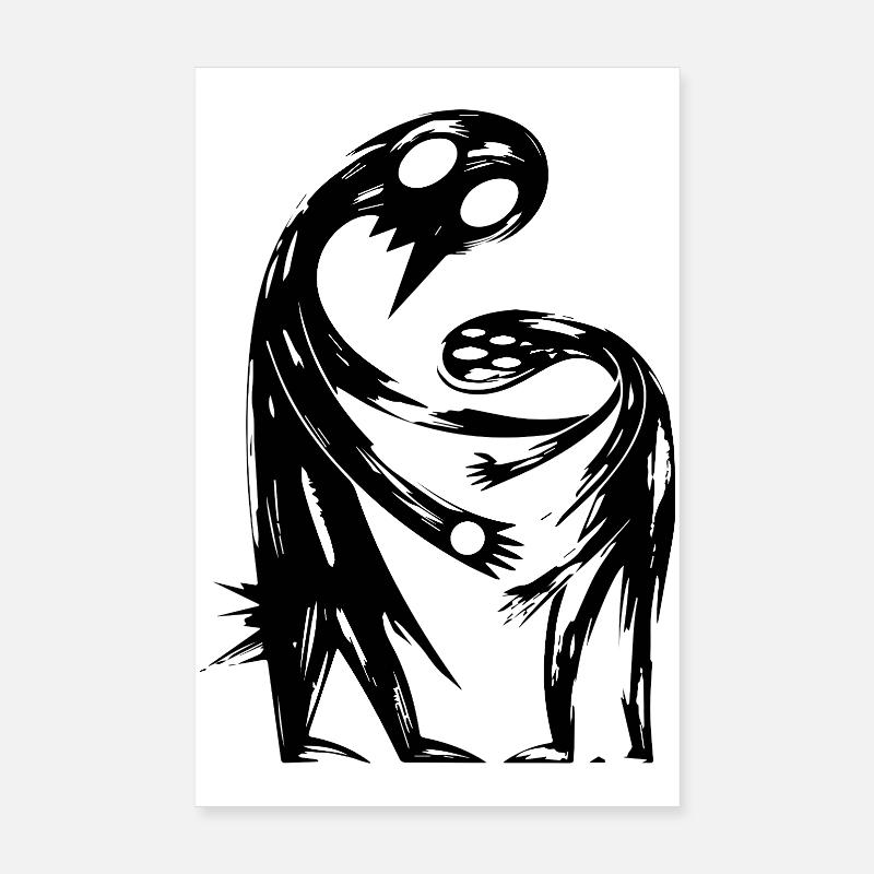 Figures abstraites s’embrassent créativement Poster 20 x 30 cm