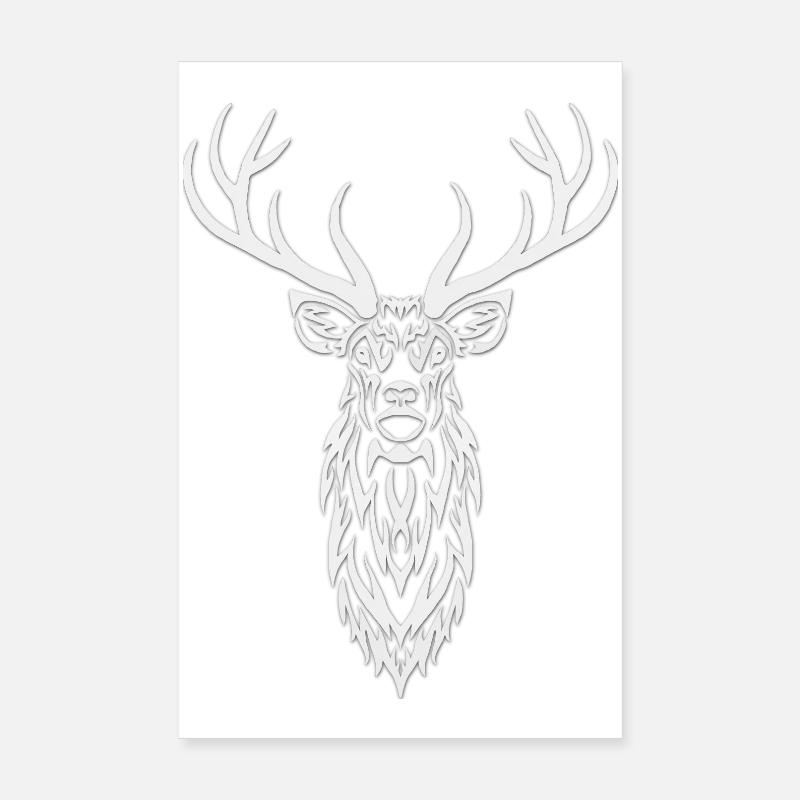 White Stag Portrait Poster 8" x 12" (20x30 cm)