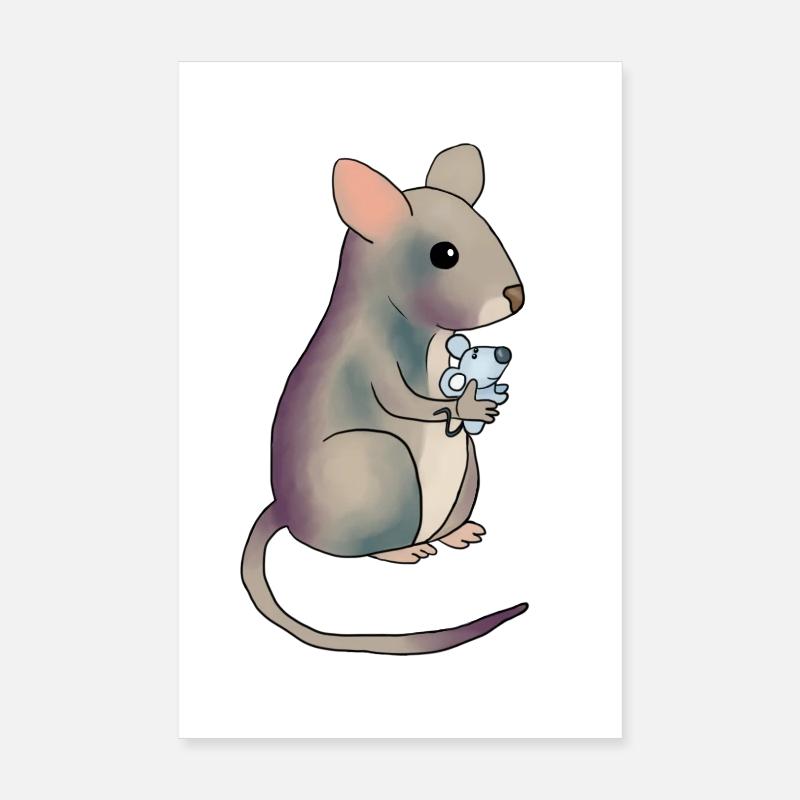 Maus mit Maus Poster 20x30 cm