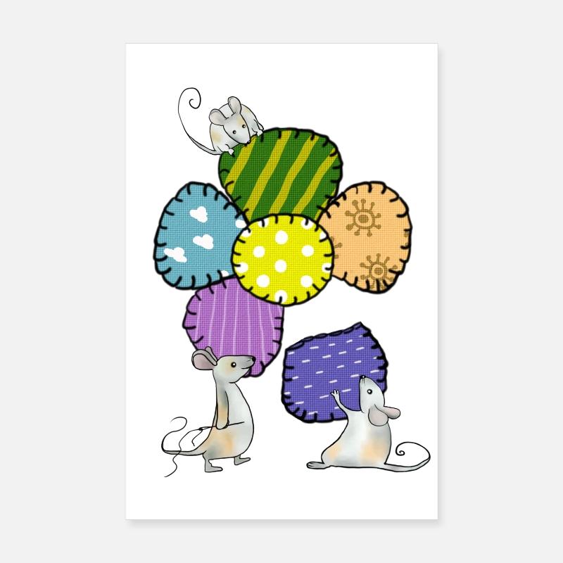 Blüte nähen Poster 20x30 cm