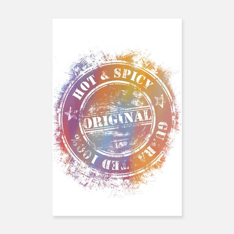 Original Hot & Spicy Farbklecks - Poster 20x30 cm - Weiß