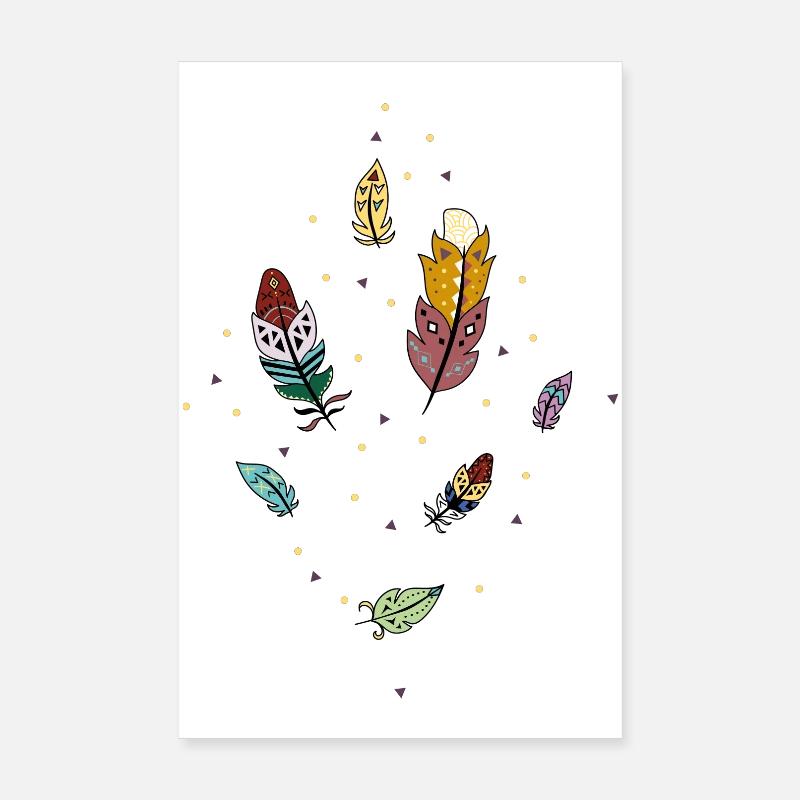 Bunte Federn Poster 20x30 cm