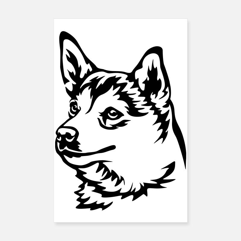Tête norvégienne de Lundehund Poster 20 x 30 cm