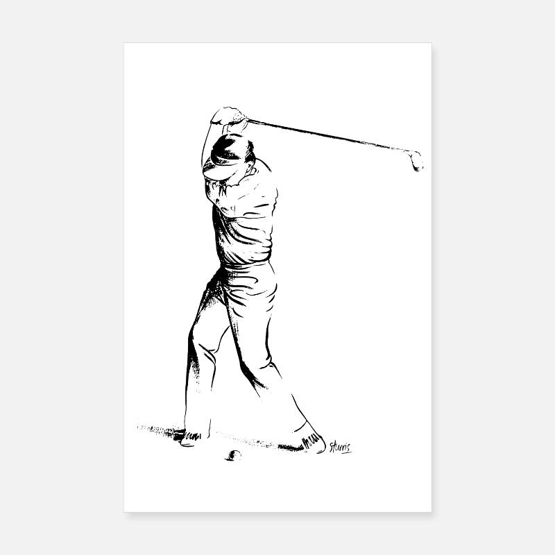Bild eines Golfers während des Spiels Poster 20x30 cm
