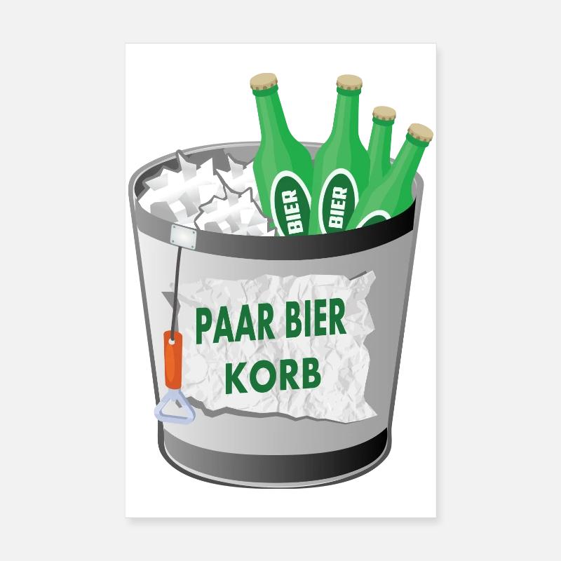 Paar Bier Korb Poster 20x30 cm