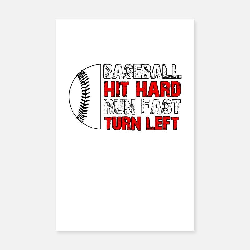 Baseball Hustle Hit Hard Run Fast Poster 20 x 30 cm