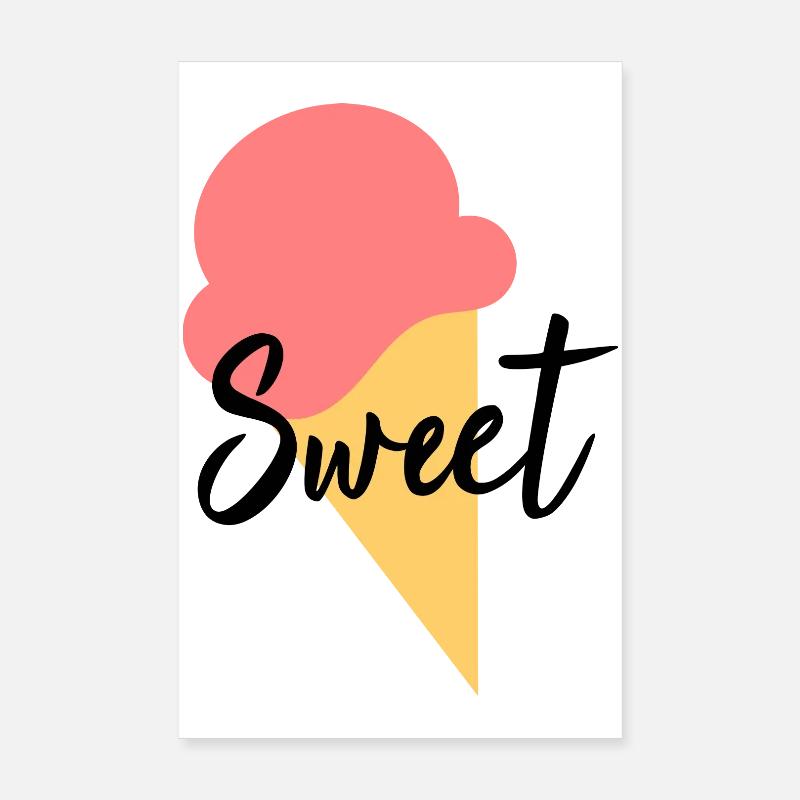Eis Eiscreme Erdbeere Erdbeereis Sommer Festival Poster 20x30 cm