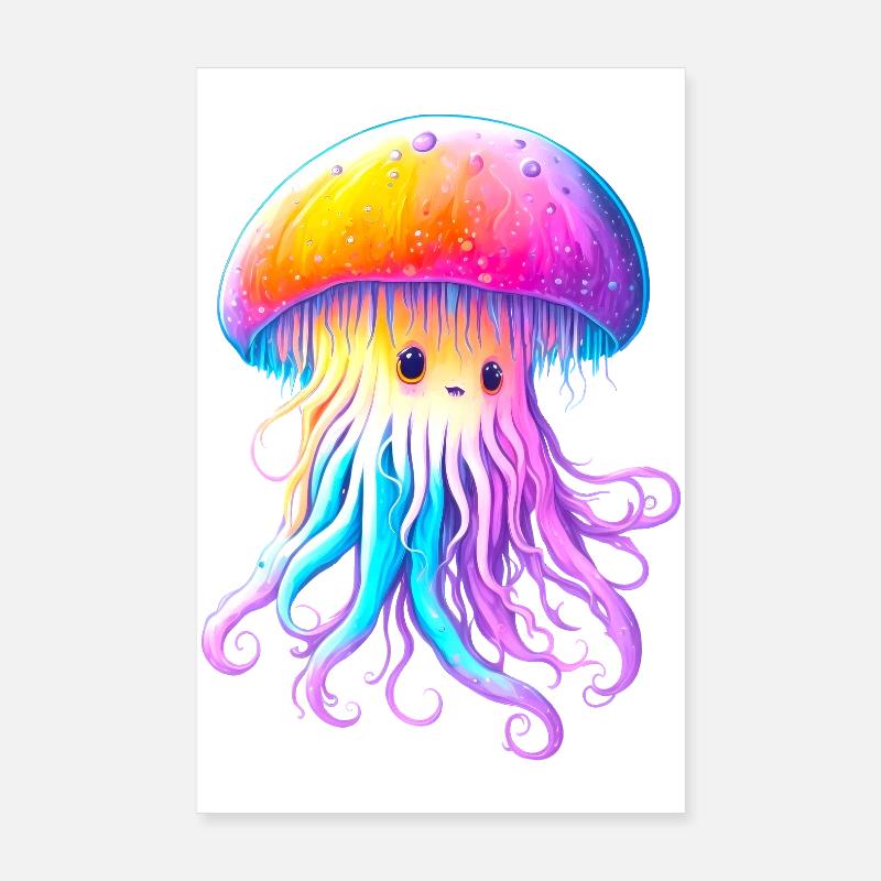 Friendly jellyfish Poster 8" x 12" (20x30 cm)
