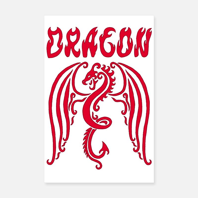Dragon rouge Poster 20 x 30 cm