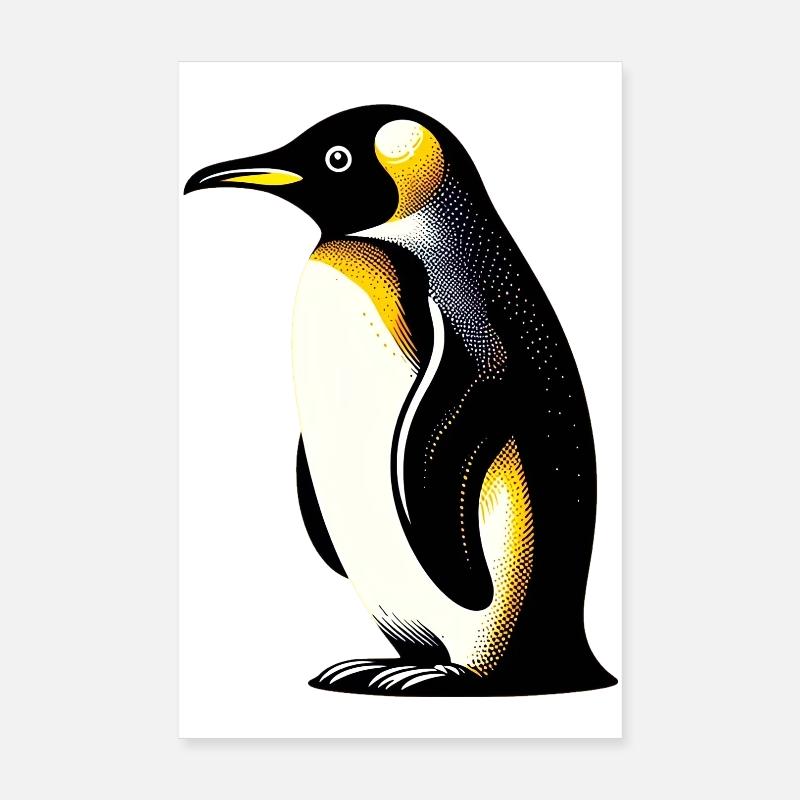 Pinguin - Poster 20x30 cm - Weiß