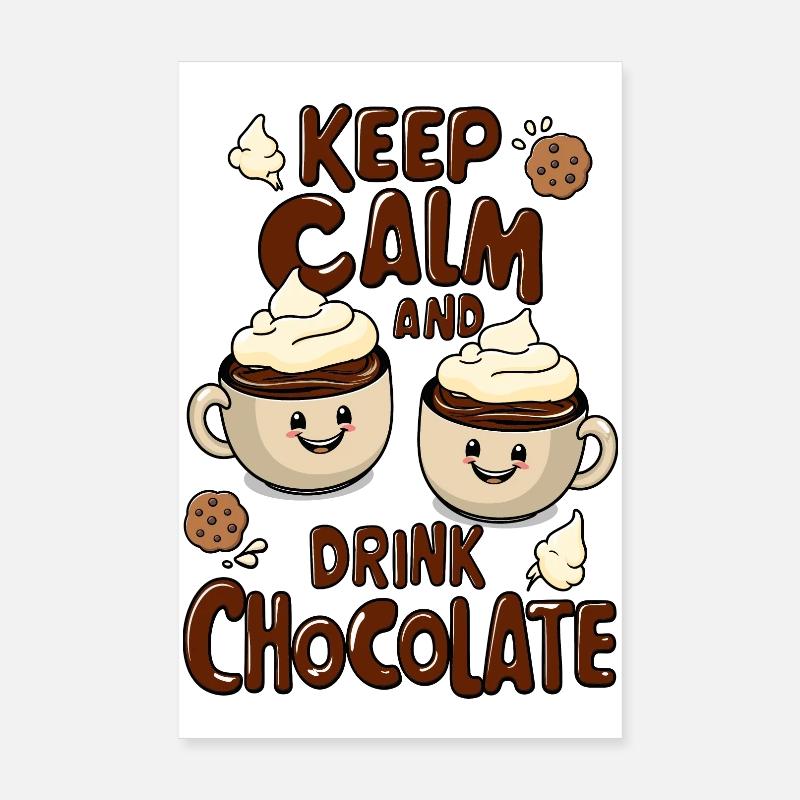 Funny Chocolate Mugs Poster 8" x 12" (20x30 cm)