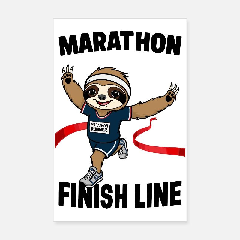 Faultier Marathonläufer Poster 20x30 cm
