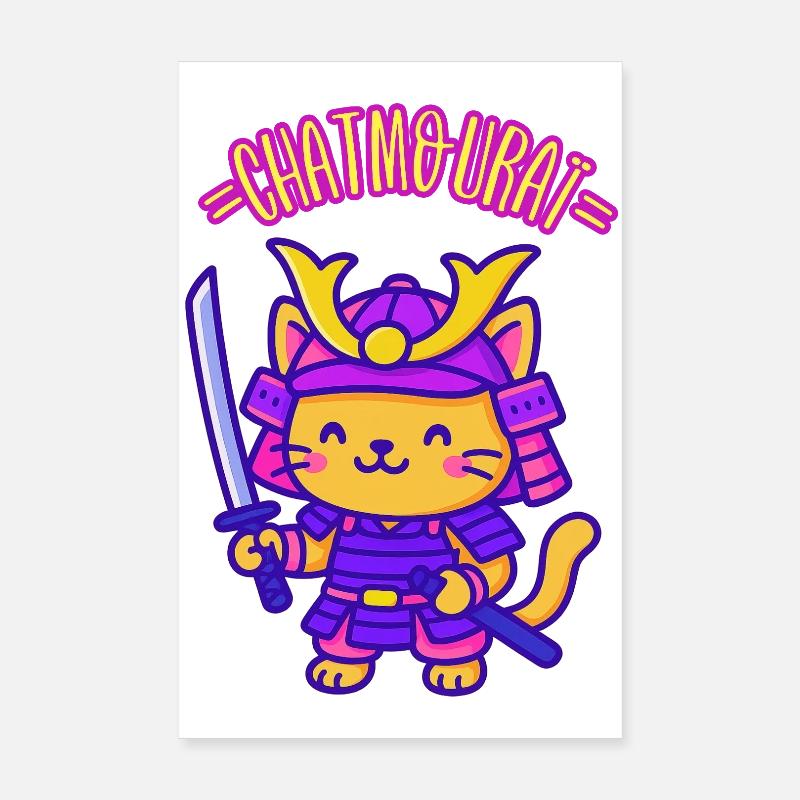 CHATMOURAÏ - Humour chat kawaii Poster 20 x 30 cm