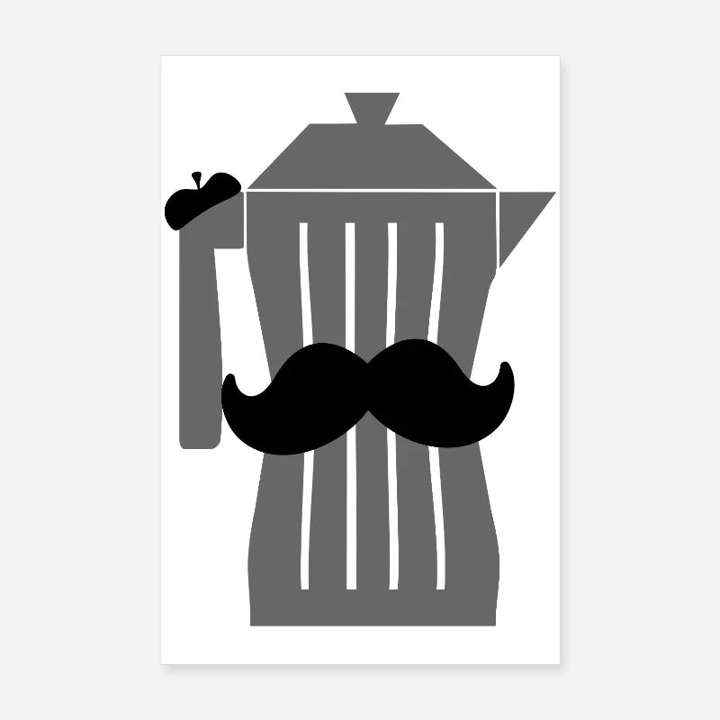 Café Noir Espresso Moustache Poster 20 x 30 cm