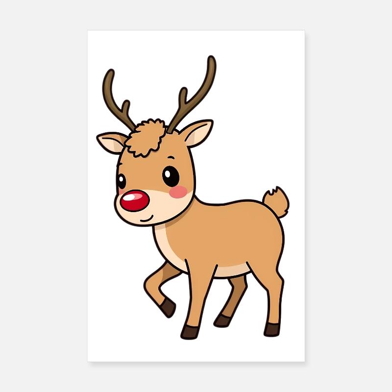 Reindeer Poster 8" x 12" (20x30 cm)