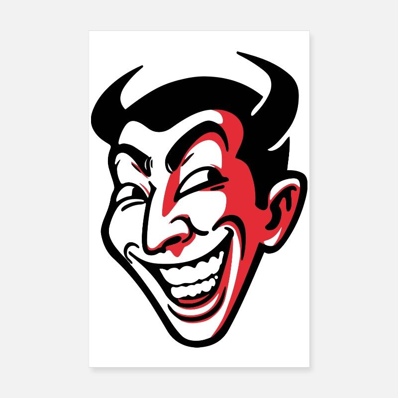 Conception expressive de visage comique souriant Poster 20 x 30 cm
