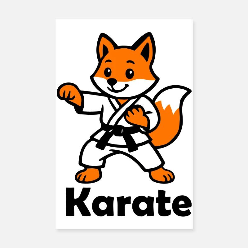 Karaté Renard Poster 20 x 30 cm