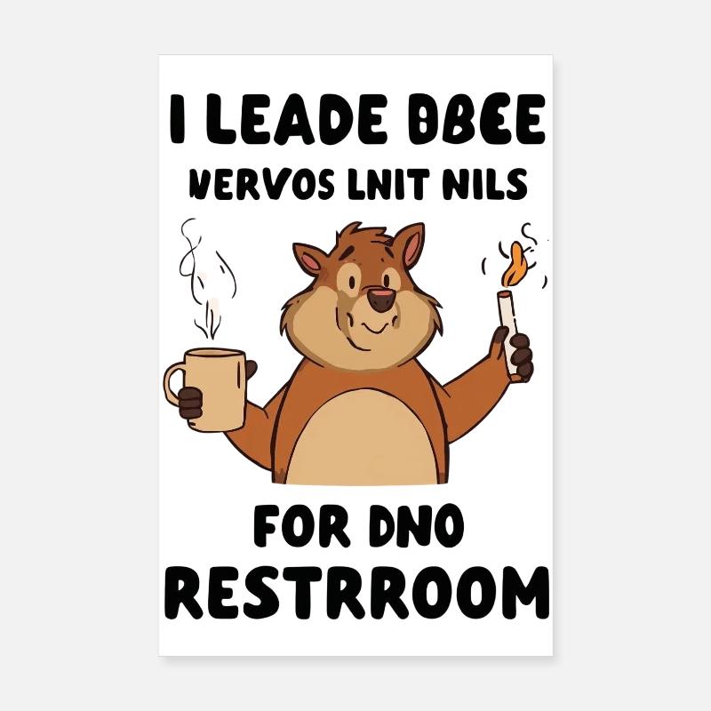 Illustration de la pause café Beaver Poster 20 x 30 cm