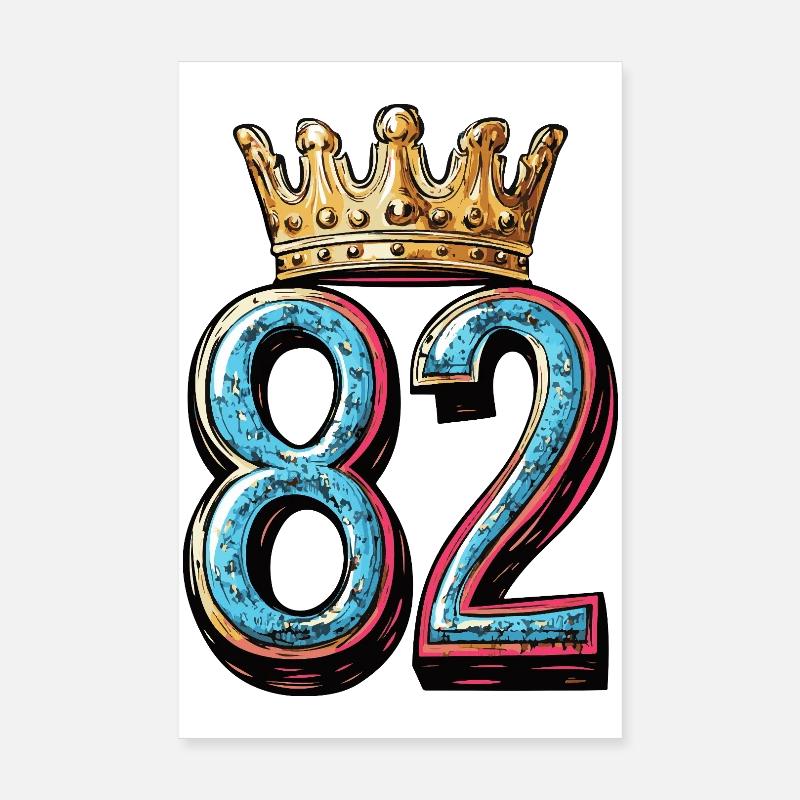 82 Zahl Krone Poster 20x30 cm