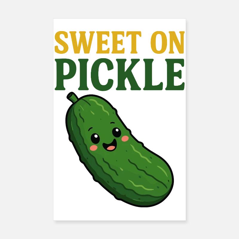 Süß auf Gurke - Poster 20x30 cm - Weiß