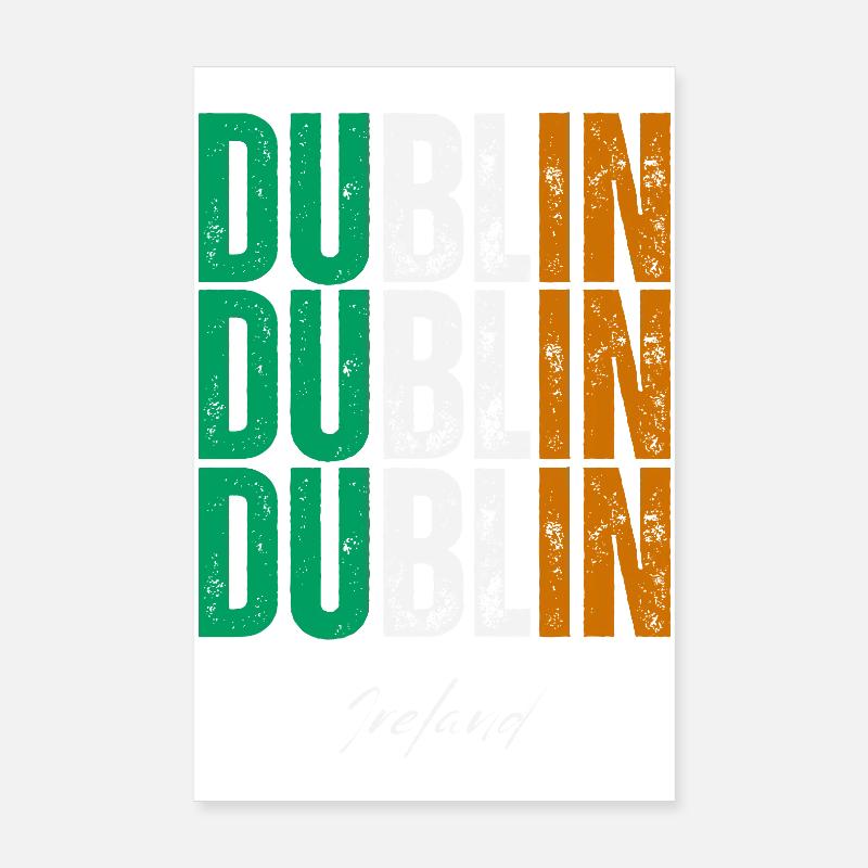 Dublin Irlande, souvenir de Dublin Poster 20 x 30 cm