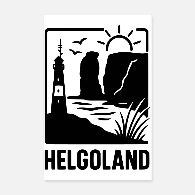 Helgoland Silhouette Poster 20x30 cm