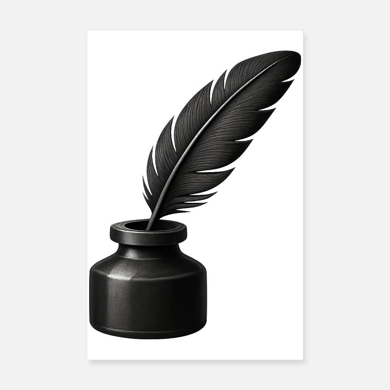 Plume noire dans l’encrier Poster 20 x 30 cm