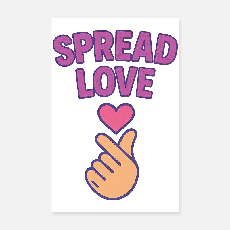 K-POP Spread Love: Heart Hand Gesture - Poster 8" x 12" (20x30 cm) - white