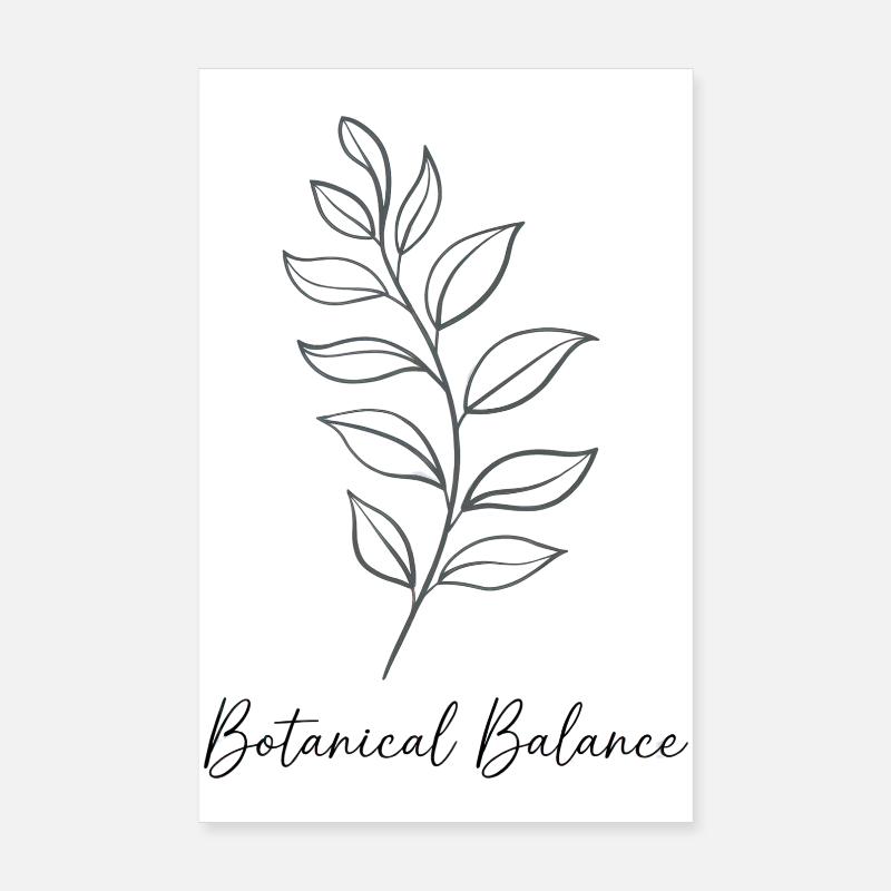 Équilibre botanique – Dessin au trait Poster 20 x 30 cm
