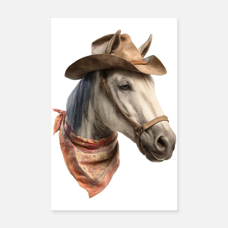 Perd Cowboy Poster 20 x 30 cm