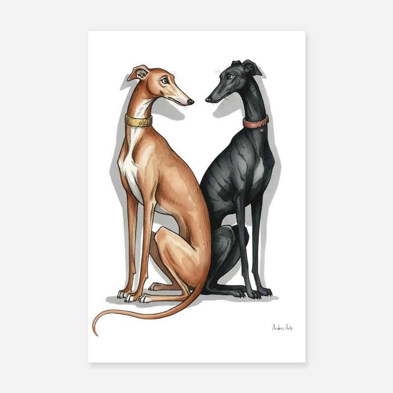 Two Galgos Poster 8" x 12" (20x30 cm)