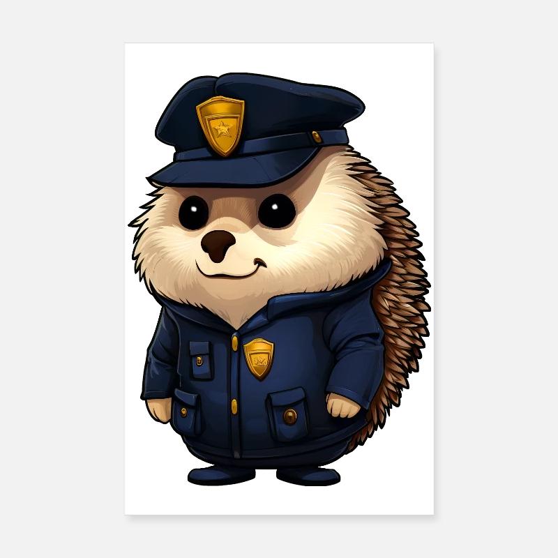 Igel Polizei Poster 20x30 cm