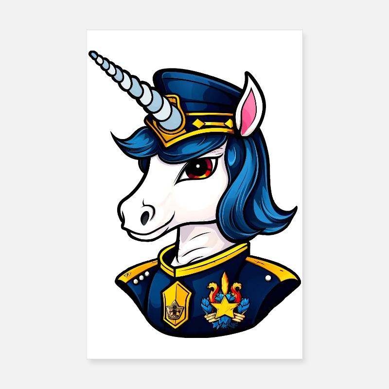 Policier Licorne Poster 20 x 30 cm