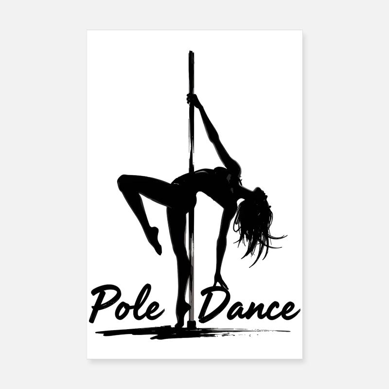 Pole Dance Pole Dancer Silhouette Gift Poster 8" x 12" (20x30 cm)