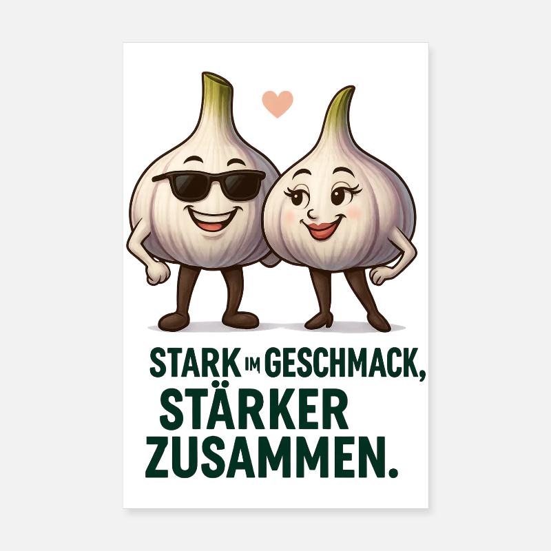 Hvidløgsduo: Stærke sammen Poster 20x30 cm