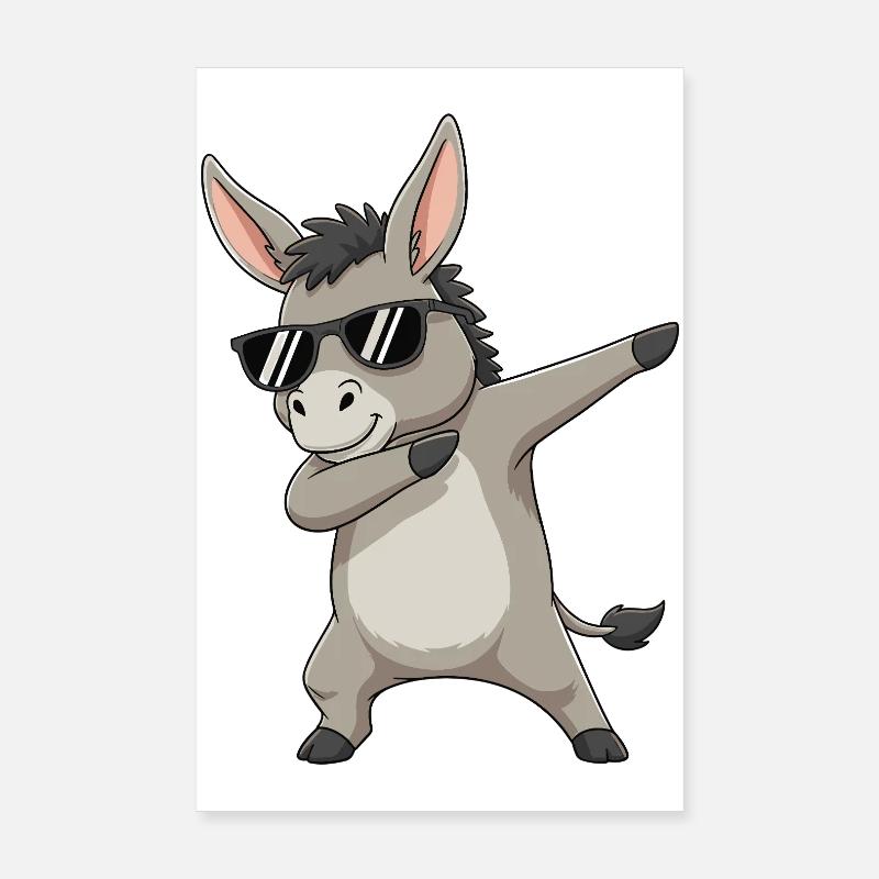 Dessin animé de lunettes de soleil d’âne à appétir Poster 20 x 30 cm
